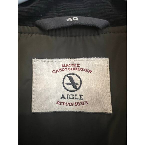 Aigle Women's Sudhampton Water Resistant Quilted Jacket Corduroy Elbow Patches 8 - Picture 3 of 6